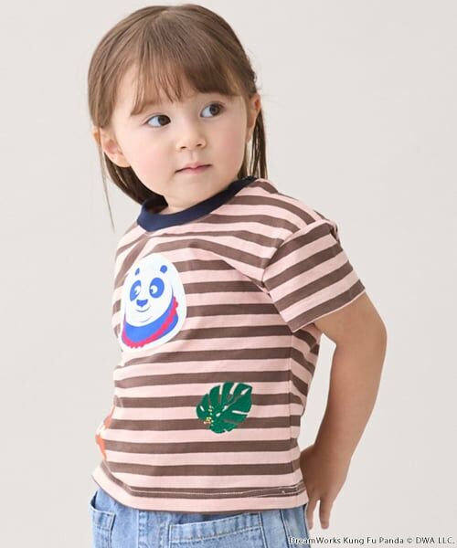 petit main / プティマイン Tシャツ | 【WEB別注】【カンフーパンダ】ボーダー半袖Tシャツ | 詳細1