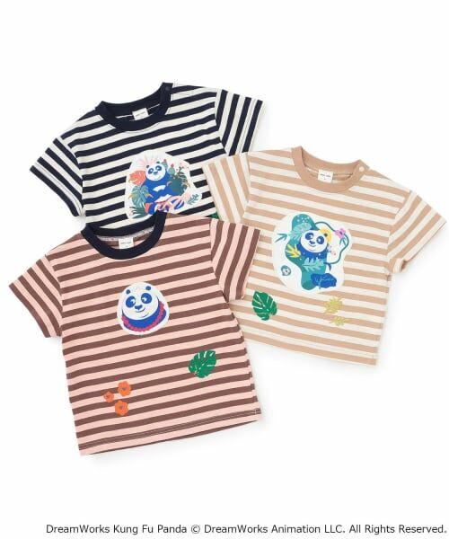 petit main / プティマイン Tシャツ | 【WEB別注】【カンフーパンダ】ボーダー半袖Tシャツ | 詳細13