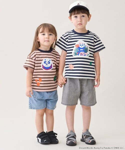 petit main / プティマイン Tシャツ | 【WEB別注】【カンフーパンダ】ボーダー半袖Tシャツ | 詳細3