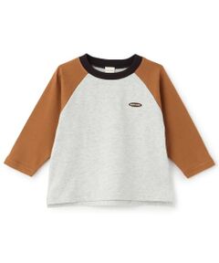 petit main / プティマイン Tシャツ | 【予約商品】【防汚加工】配色ラグラン長袖Tシャツ