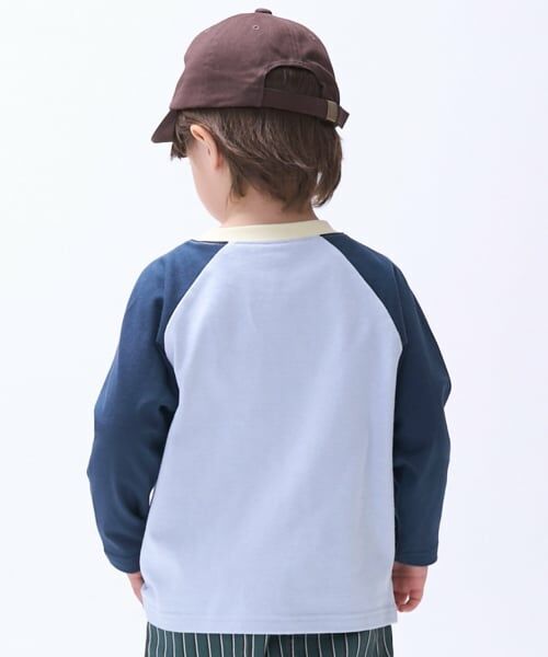 petit main / プティマイン Tシャツ | 【予約商品】【防汚加工】配色ラグラン長袖Tシャツ | 詳細2