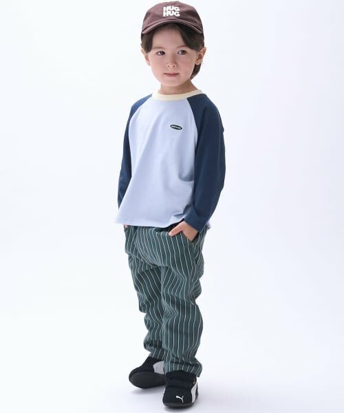 petit main / プティマイン Tシャツ | 【予約商品】【防汚加工】配色ラグラン長袖Tシャツ | 詳細3