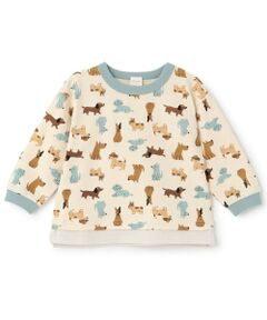 petit main / プティマイン Tシャツ | 総柄長袖Tシャツ