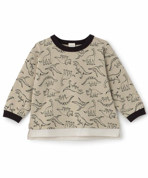 petit main / プティマイン Tシャツ | 総柄長袖Tシャツ(ECRU(キナリ))