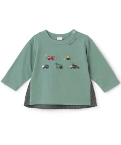 petit main / プティマイン Tシャツ | 【予約商品】働くクルマ刺しゅう長袖Tシャツ