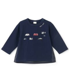 petit main / プティマイン Tシャツ | 【予約商品】働くクルマ刺しゅう長袖Tシャツ