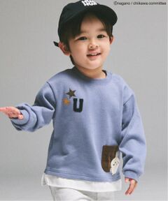 petit main / プティマイン Tシャツ | 【アニメちいかわ】星ロゴアップリケポケットTシャツ