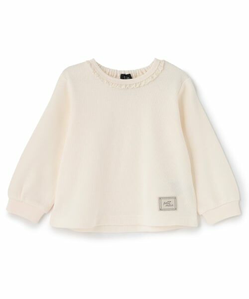 petit main / プティマイン Tシャツ | 【オーガニック】ワッフル長袖T(ECRU(キナリ))