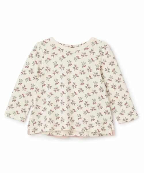 petit main / プティマイン Tシャツ | 【オーガニック】ペプラム長袖T(アイボリー)