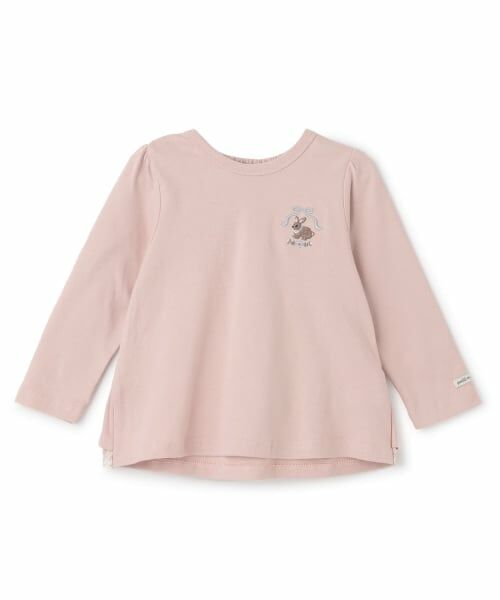 petit main / プティマイン Tシャツ | 【オーガニック】ペプラム長袖T(ライト ピンク)