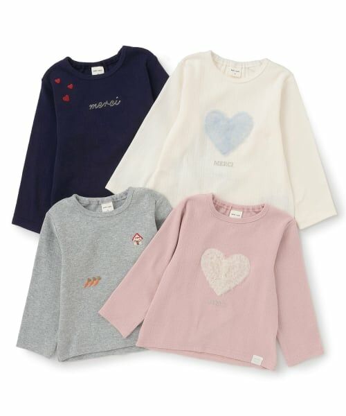 petit main / プティマイン Tシャツ | ハート/アニマルモチーフ長袖Tシャツ | 詳細12