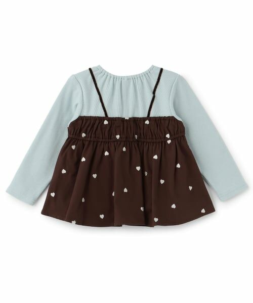 petit main / プティマイン Tシャツ | 【リンク】ハート刺しゅうタックペプラム長袖Tシャツ | 詳細3