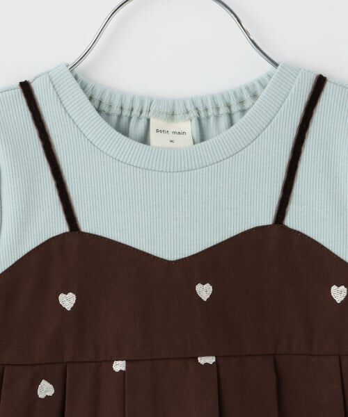 petit main / プティマイン Tシャツ | 【リンク】ハート刺しゅうタックペプラム長袖Tシャツ | 詳細4