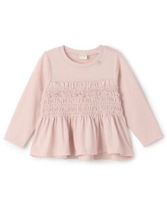 petit main / プティマイン Tシャツ | 【リンク】シャーリングペプラム長袖Tシャツ