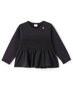 petit main / プティマイン Tシャツ | 【リンク】シャーリングペプラム長袖Tシャツ