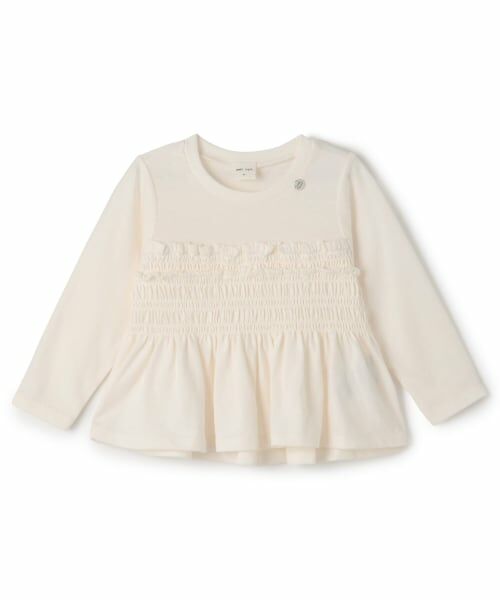 petit main / プティマイン Tシャツ | 【リンク】シャーリングペプラム長袖Tシャツ | 詳細5