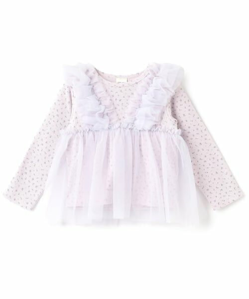 petit main / プティマイン Tシャツ | 【予約商品】【リンク】チュールドッキングトップス（ラベンダー）