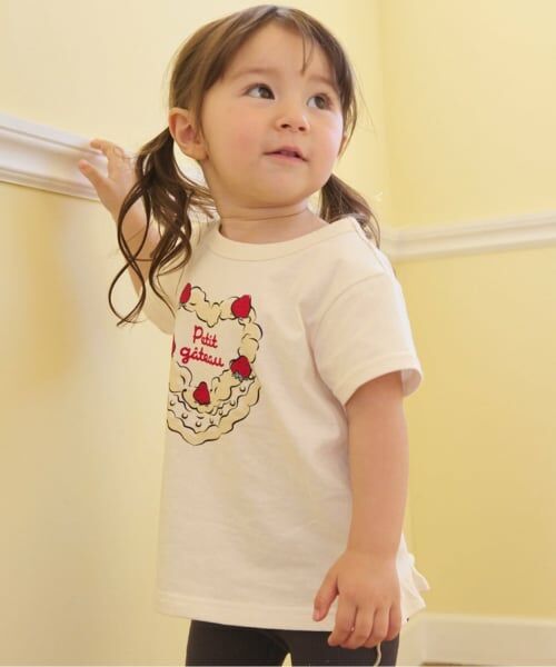 petit main / プティマイン Tシャツ | 【プティプラ】GIRLS 半袖Tシャツ(アイボリー)