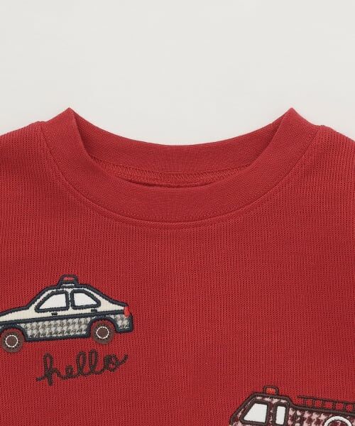 petit main / プティマイン Tシャツ | 【予約商品】車アップリケダブルフェエイス長袖Tシャツ | 詳細3