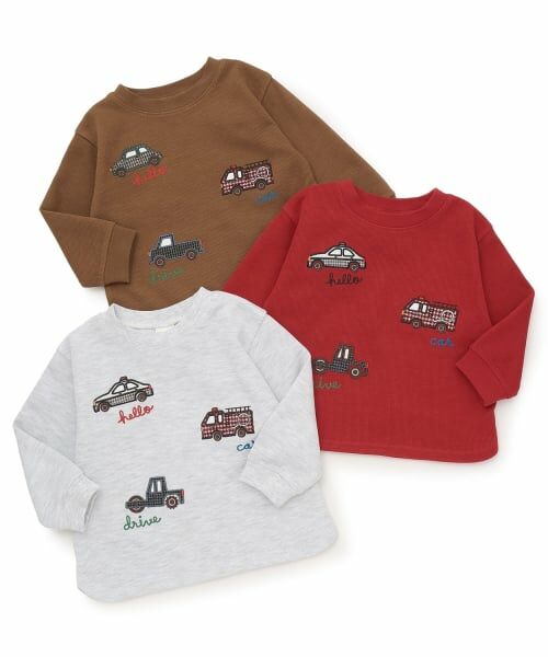 petit main / プティマイン Tシャツ | 【予約商品】車アップリケダブルフェエイス長袖Tシャツ | 詳細8