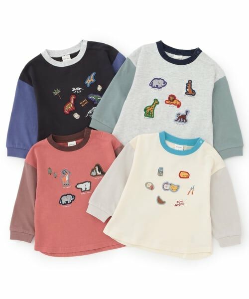 petit main / プティマイン Tシャツ | 【予約商品】アソート刺しゅうワッペン長袖Tシャツ | 詳細6