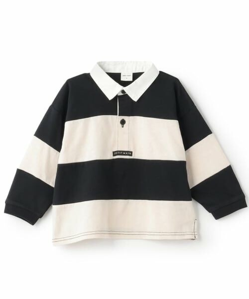 petit main / プティマイン Tシャツ | 【予約商品】切り替えラガー長袖Tシャツ(黒)