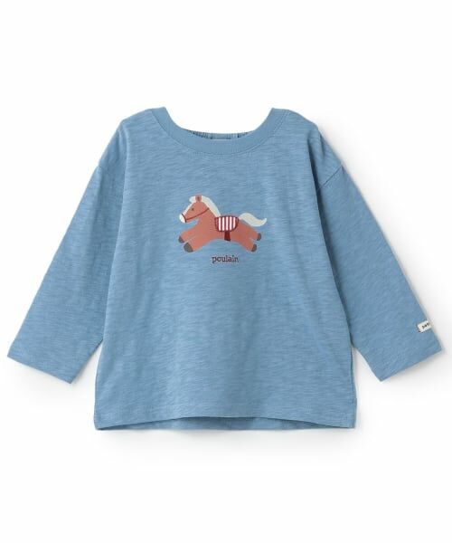 petit main / プティマイン Tシャツ | 【予約商品】へんてこなかま長袖Tシャツ(ライト ブルー)