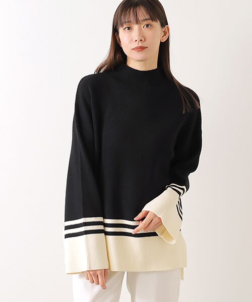 Phase Eight / フェイズエイト ニット・セーター | Kayleigh Chunky Boxy Striped Jumper(ブラック)