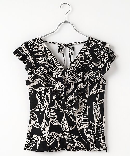 Phase Eight / フェイズエイト カットソー | Rosey Linen Top(ブラック)