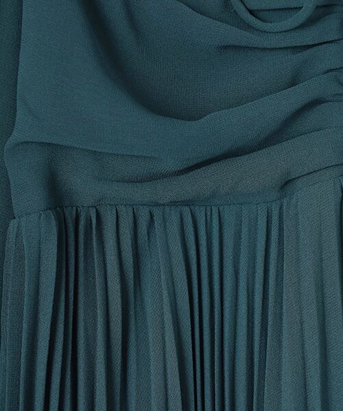 Phase Eight / フェイズエイト ロング・マキシ丈ワンピース | Kindra Teal Chiffon Pleated Midi Dress | 詳細6