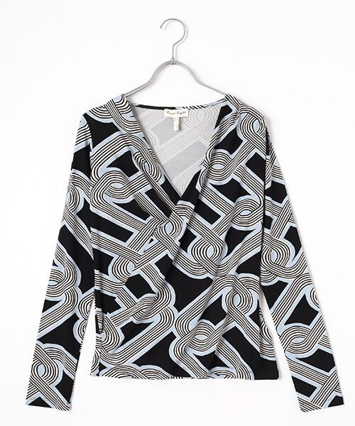 Phase Eight / フェイズエイト カットソー | Sofiana Chain Print Top(ブラック)