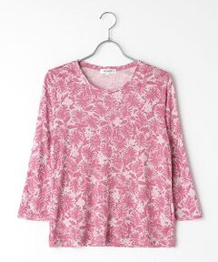 pierre cardin signe (大きいサイズ) / ピエール・カルダン シーニュ (オオキイサイズ) カットソー | リヨセルシルク花柄ＰＴカットソー