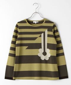 pierre cardin signe (大きいサイズ) / ピエール・カルダン シーニュ (オオキイサイズ) ニット・セーター | ストライプフラワーインターシャPO