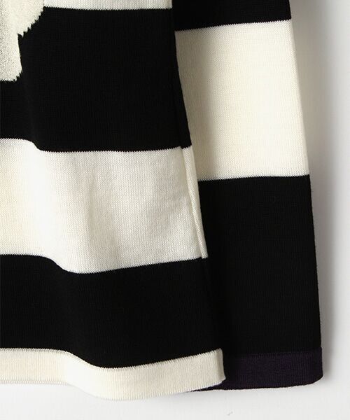 pierre cardin signe (大きいサイズ) / ピエール・カルダン シーニュ (オオキイサイズ) ニット・セーター | ストライプフラワーインターシャPO | 詳細1