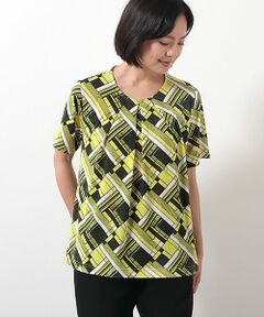 pierre cardin signe (大きいサイズ) / ピエール・カルダン シーニュ (オオキイサイズ) カットソー | ブルガリ天竺幾何Pt