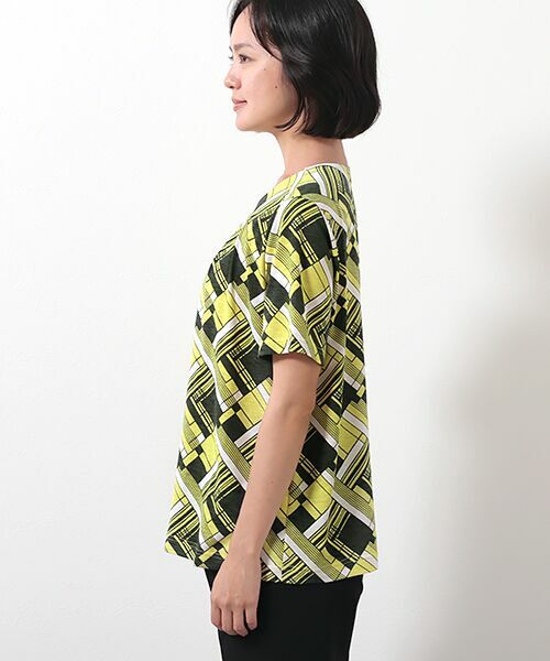 pierre cardin signe (大きいサイズ) / ピエール・カルダン シーニュ (オオキイサイズ) カットソー | ブルガリ天竺幾何Pt | 詳細5