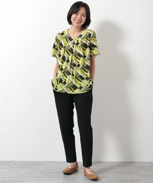 pierre cardin signe (大きいサイズ) / ピエール・カルダン シーニュ (オオキイサイズ) カットソー | ブルガリ天竺幾何Pt | 詳細7