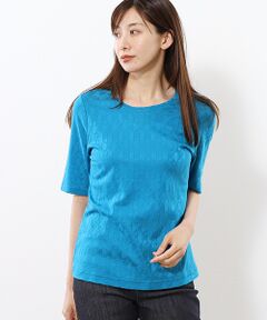 新品/ピエールカルダン pierre cardin カットソー 表記 L 11号 相当 ピンク 綿 艶感 五分袖 刺繍 海モチーフ 春 夏 トップス レディース セール】 ソリストヒートレオパードプルオーバー （カットソー