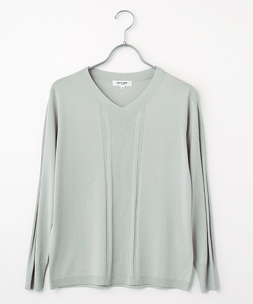 pierre cardin signe / ピエール・カルダン シーニュ ニット・セーター | リブニットプルオーバー（ライトグレー）