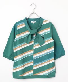 pierre cardin signe / ピエール・カルダン シーニュ ニット・セーター | バイアスボーダープルオーバー