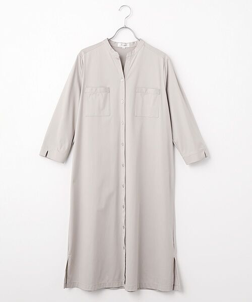 pierre cardin signe / ピエール・カルダン シーニュ ロング・マキシ丈ワンピース | シールズトリコットワンピース（グレージュ）