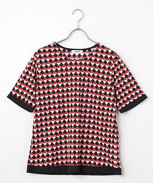 pierre cardin signe / ピエール・カルダン シーニュ カットソー | ブロックチェックカットソー（レッド）