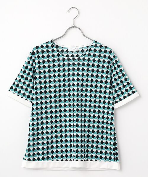 pierre cardin signe / ピエール・カルダン シーニュ カットソー | ブロックチェックカットソー（グリーン）