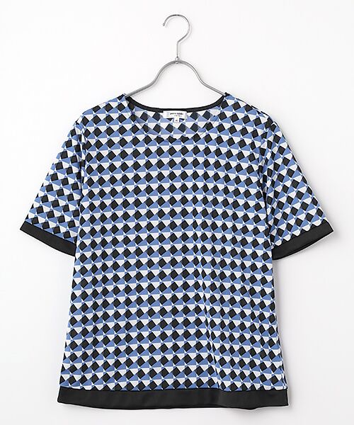 pierre cardin signe / ピエール・カルダン シーニュ カットソー | ブロックチェックカットソー（セレスト）