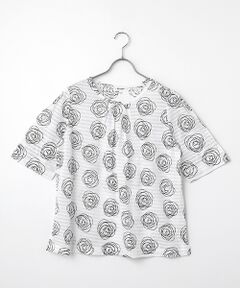 pierre cardin signe / ピエール・カルダン シーニュ カットソー | ボーダー天竺花柄カットソー