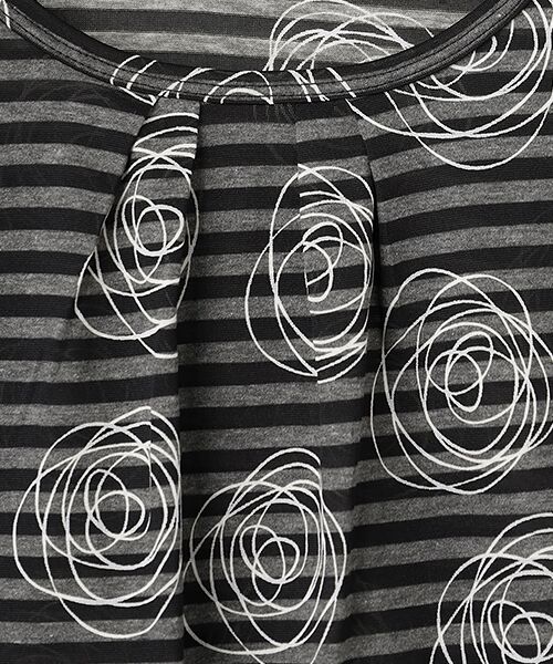 pierre cardin signe / ピエール・カルダン シーニュ カットソー | ボーダー天竺花柄カットソー | 詳細2