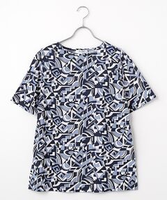 pierre cardin signe / ピエール・カルダン シーニュ カットソー | SZ強撚天竺幾何柄カットソー