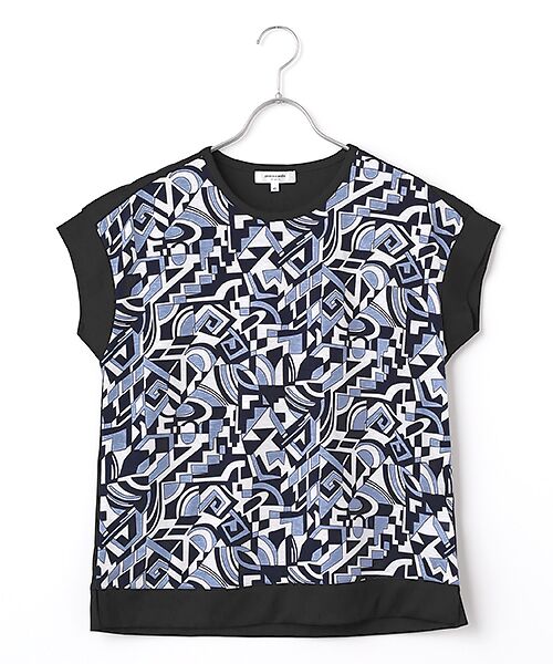 pierre cardin signe / ピエール・カルダン シーニュ カットソー | SZ強撚天竺幾何柄カットソー（グレー）