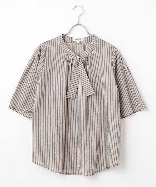 pierre cardin signe / ピエール・カルダン シーニュ シャツ・ブラウス | ミラクルウェーブブラウス（ネイビー）