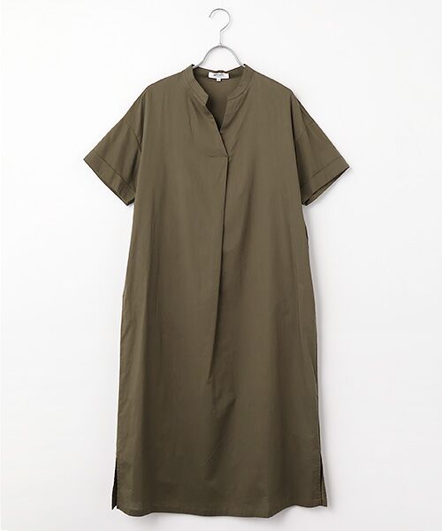 pierre cardin signe / ピエール・カルダン シーニュ ロング・マキシ丈ワンピース | ローンソフトワッシャーワンピース（カーキ）